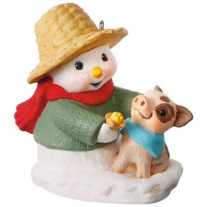 Snow Buddies Hallmark Keepsake Ornament Snowman and pig