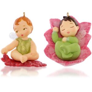 Baby Fairy Messengers Series 1st ornament Lotus and Poinsettia