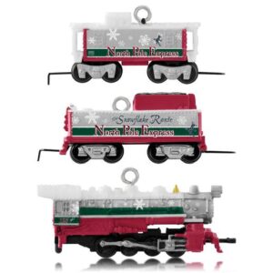 2014 LIONEL North Pole Express Miniature Hallmark Keepsake Ornament Set of 3
